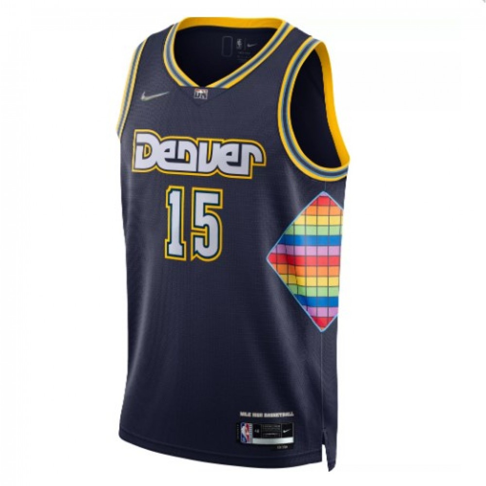 Men's Denver Nuggets Nikola Jokic #15 Navy 2021/22 Swingman NBA Jersey - City Edition-Pro Kit Vault | Brand New 26/27 Sports Jerseys